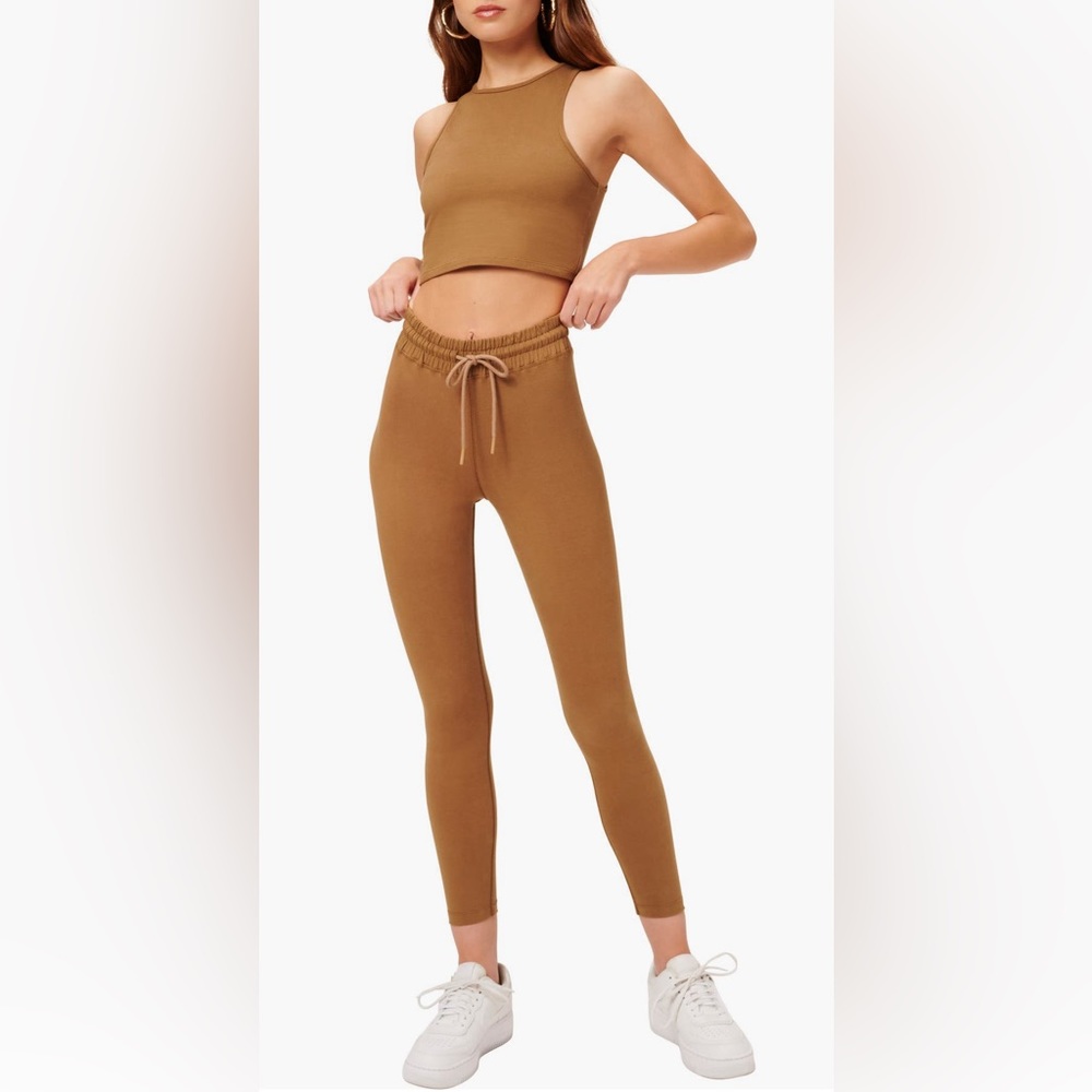 Good American Tan/Brown Leggings & Crop Top W 2(M) top and bottom!